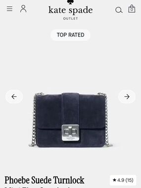kate spade navy suede crossbody with silver chain